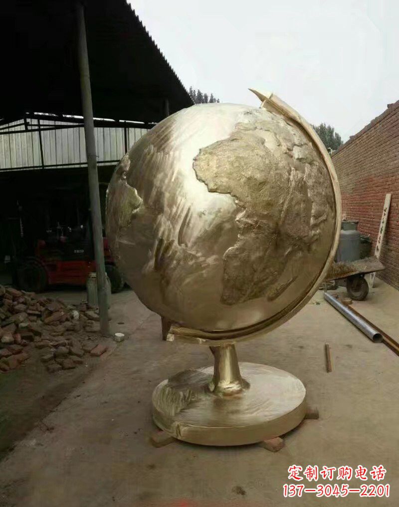 威海不锈钢地球仪雕塑象征地球家园