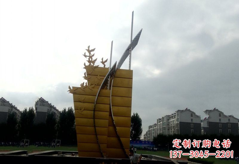 威海不锈钢校园帆船雕塑引领新时代
