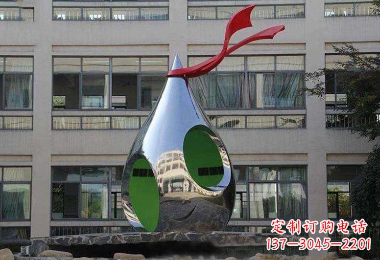 威海不锈钢校园水滴雕塑
