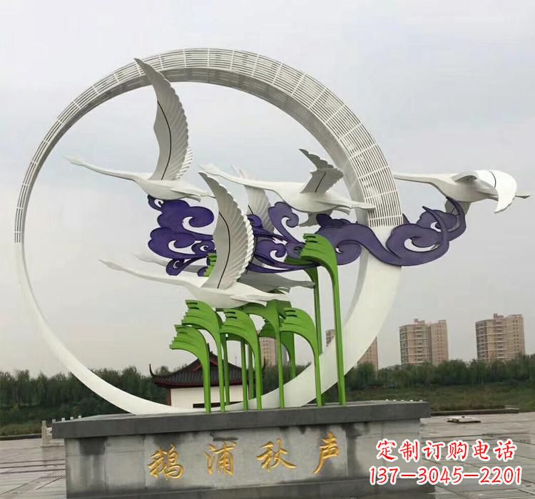 威海不锈钢艺术——仙鹤雕塑