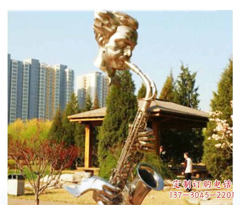 威海不锈钢萨克斯雕塑精美而又抒情