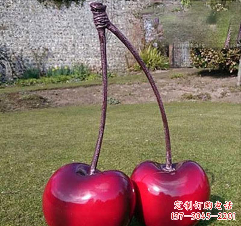 威海不锈钢樱桃雕塑传承美好记忆