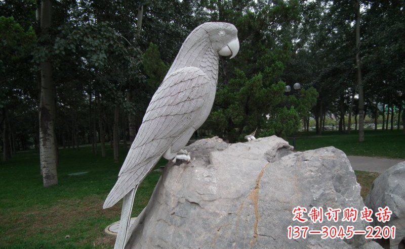 威海不锈钢鹦鹉精美的雕塑艺术