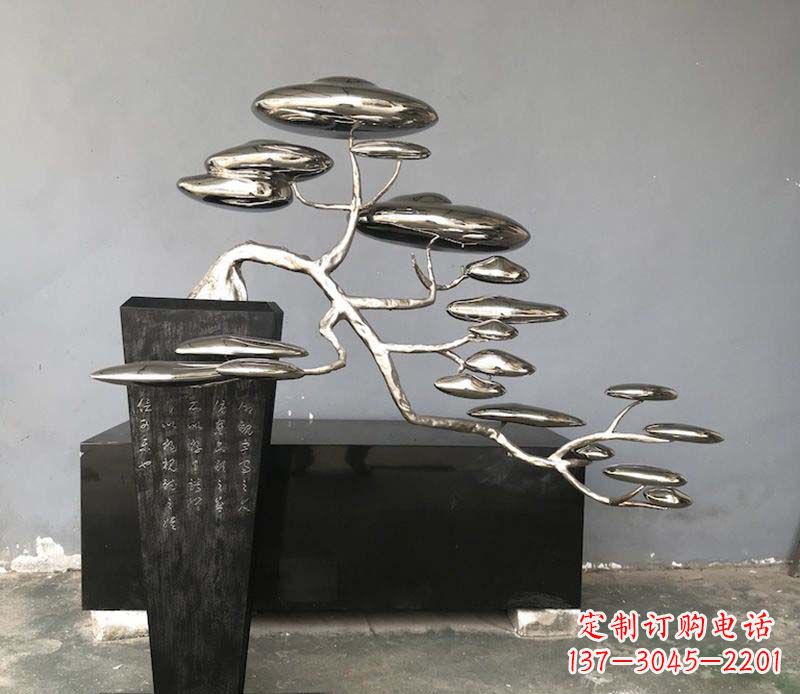 威海不锈钢迎客松雕塑雕塑带来的美丽