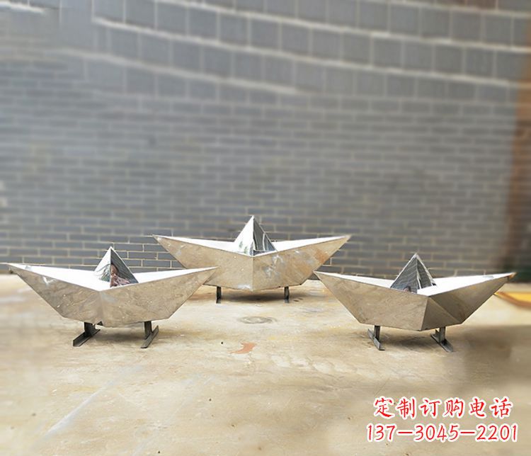 威海不锈钢元宝雕塑精致的艺术品