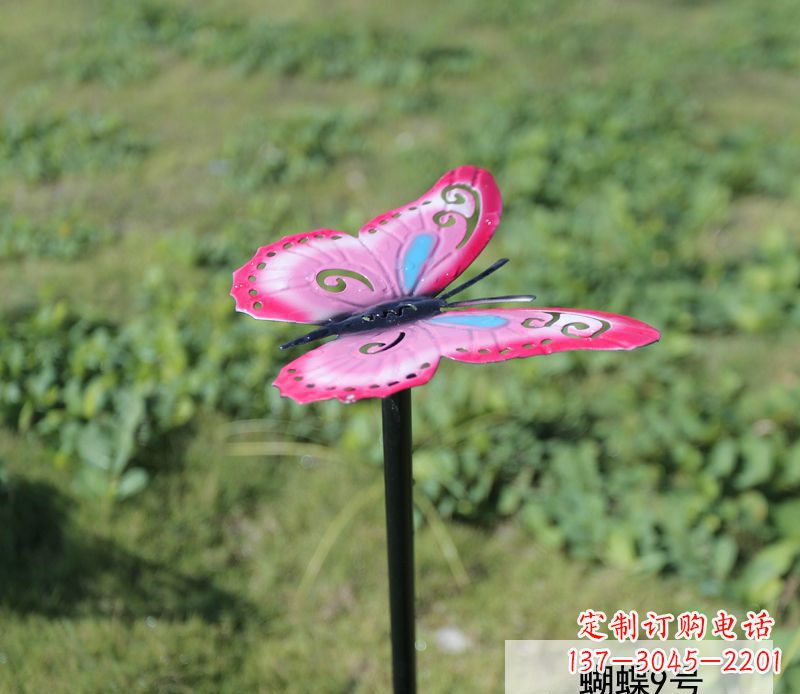 威海不锈钢园林彩色蝴蝶插件精美的蝴蝶雕塑