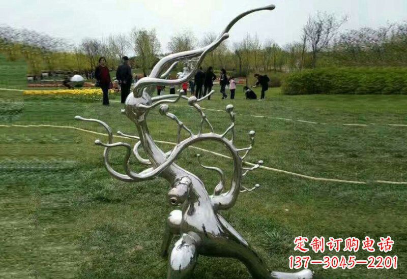 威海不锈钢园林抽象树枝雕塑