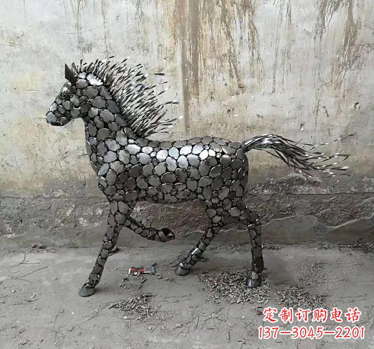 威海不锈钢园林动物马雕塑