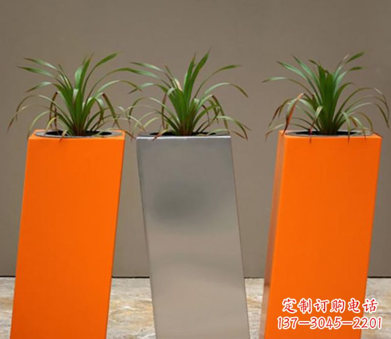 威海不锈钢花盆雕塑一种全新的视觉体验