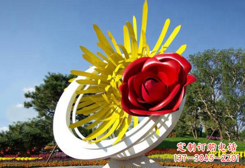 威海不锈钢玫瑰花雕塑——给城市景观带来美丽