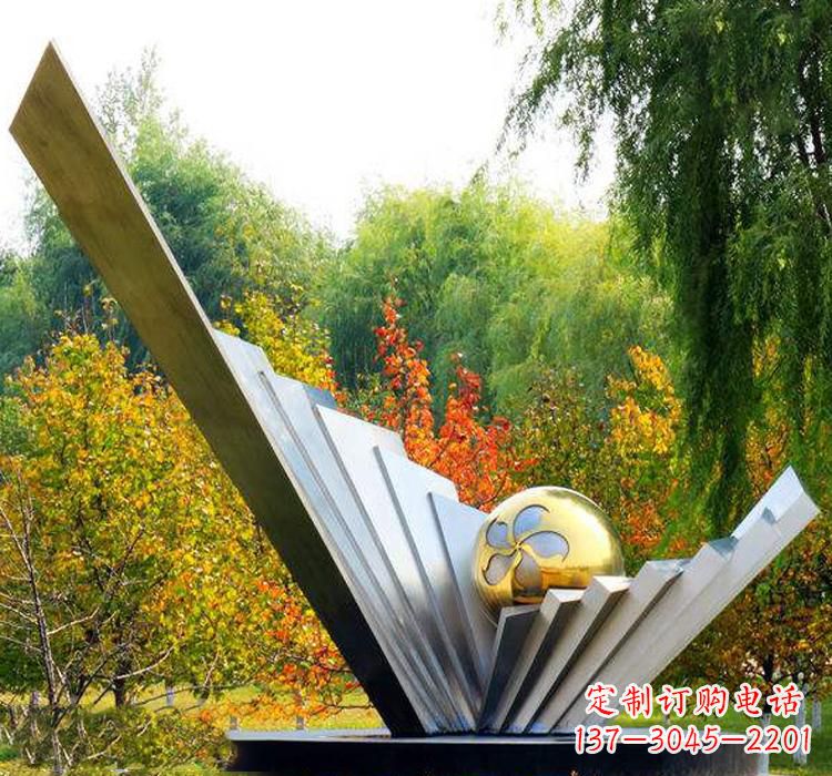 威海不锈钢扇贝雕塑美丽的自然景观