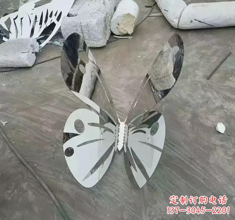 威海不锈钢园林蝴蝶雕塑精美的艺术之作