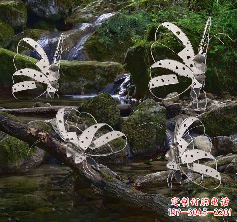 威海不锈钢园林艺术镂空蝴蝶雕塑