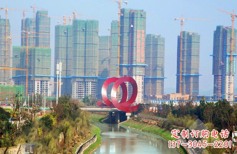 威海精美不锈钢圆环雕塑