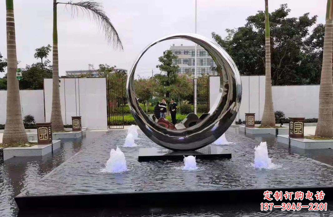 威海圆环景观喷泉雕塑视觉与声音的完美结合