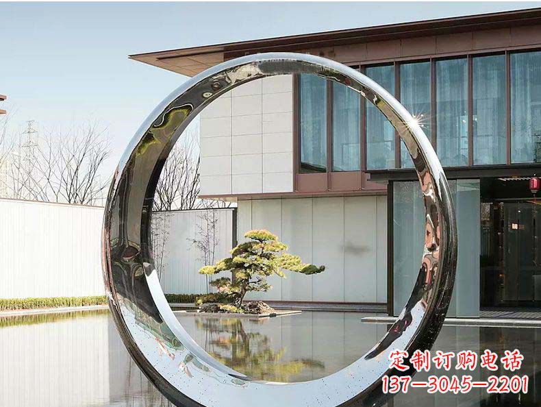 威海不锈钢月亮雕塑精美绝伦