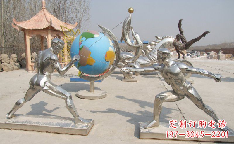 威海勇敢者的身影——不锈钢运动员击剑雕塑