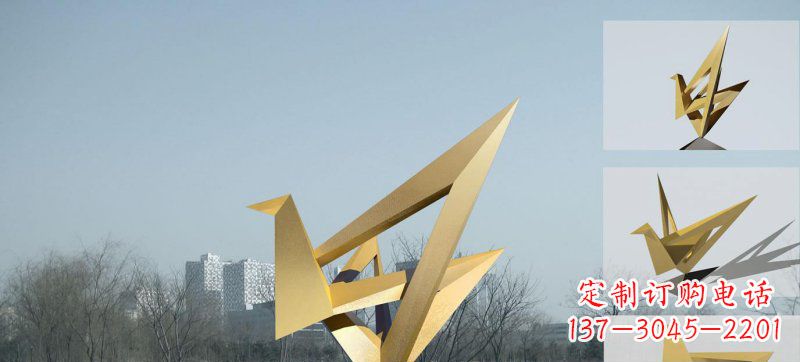 威海不锈钢仙鹤雕塑灵动的艺术符号