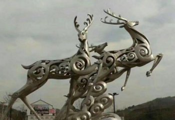 威海梅花鹿雕塑——祥云梅花鹿广场的标志