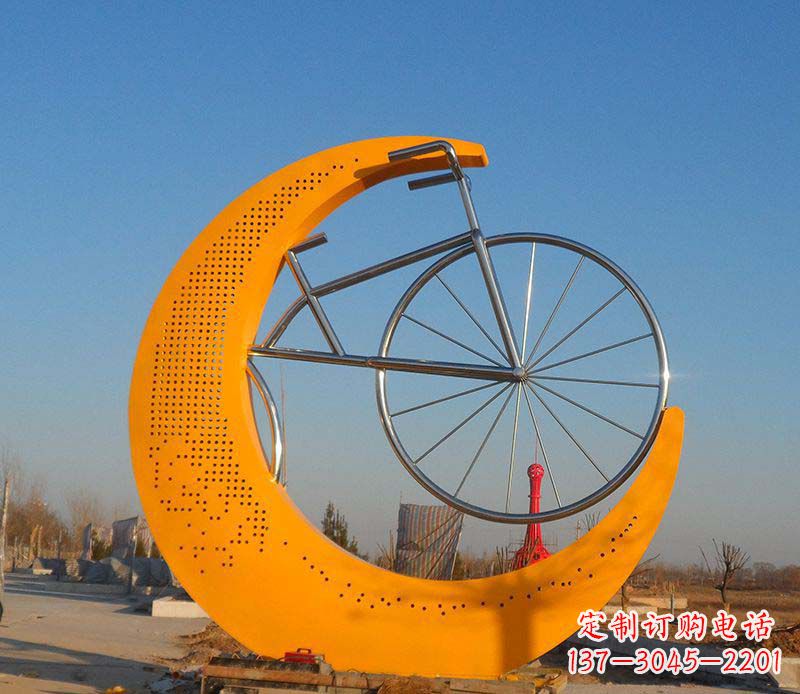 威海不锈钢自行车雕塑一次性看到的艺术经典
