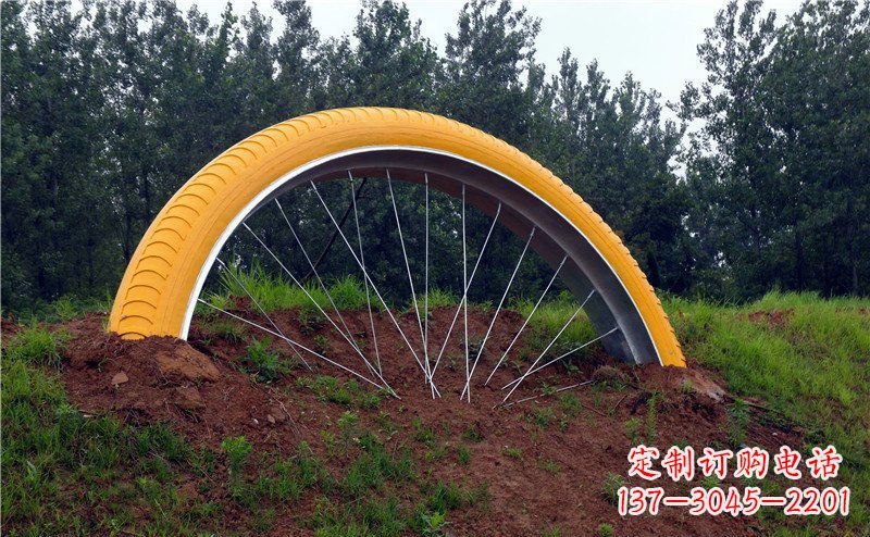 威海不锈钢自行车雕塑——景观美化的象征