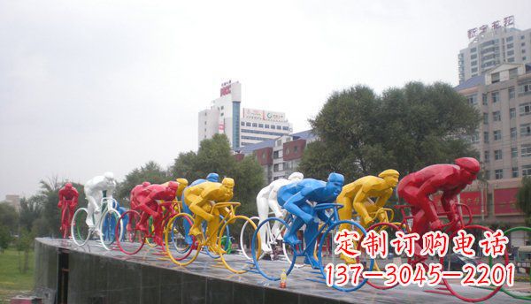 威海不锈钢自行车雕塑激情与美感的结合