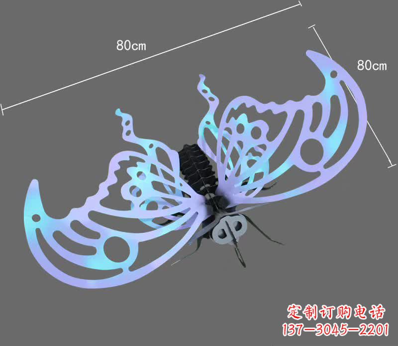 威海彩绘不锈钢蝴蝶雕塑宛如梦幻般的艺术之作