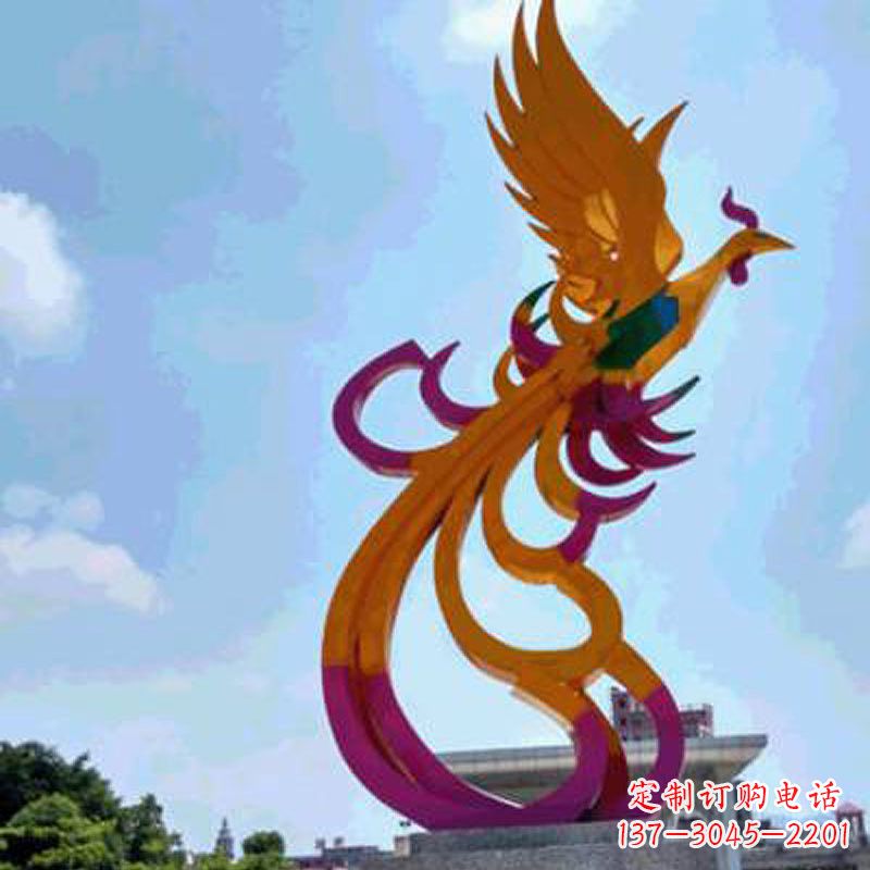 威海不锈钢凤凰雕塑——城市标识景观精美装饰