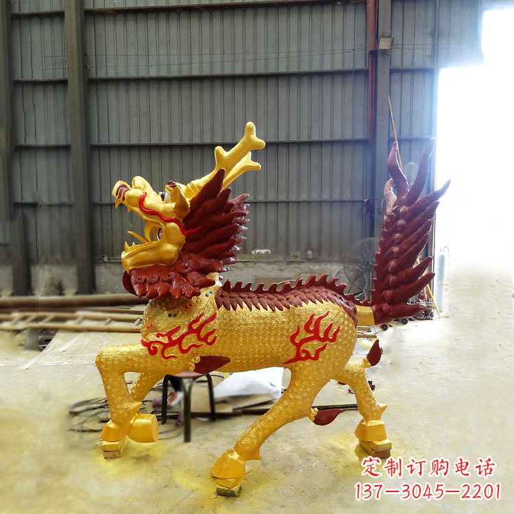 威海精美麒麟铜雕塑
