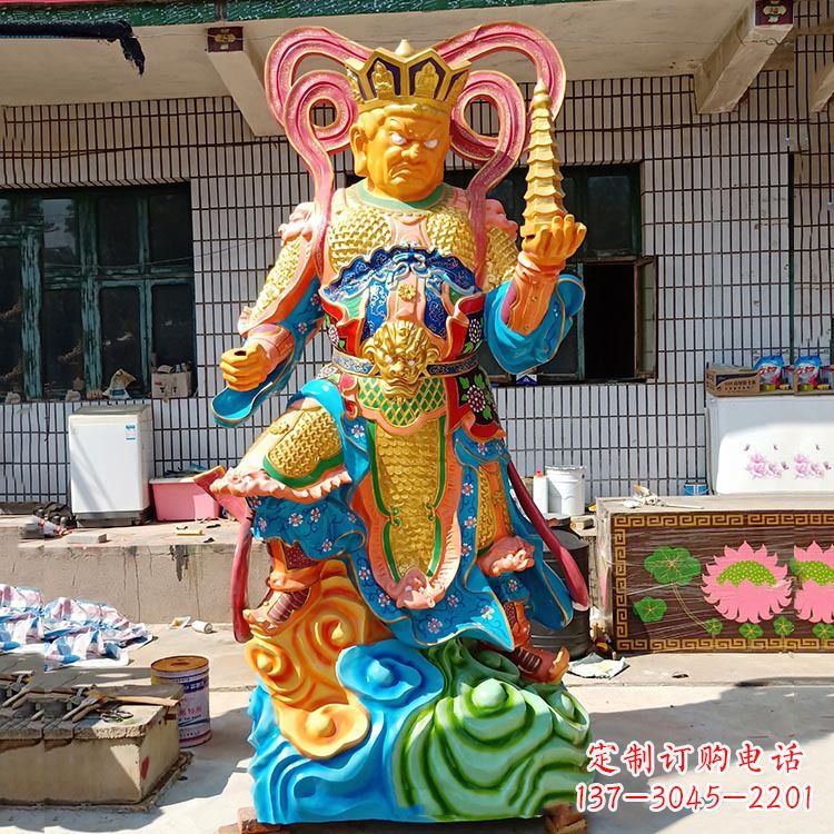 威海玻璃钢托塔天王雕塑