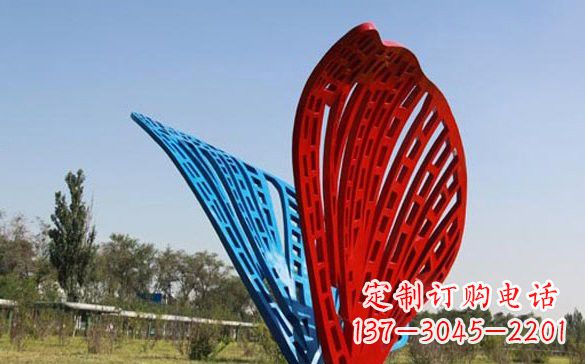 威海彩色不锈钢抽象蝴蝶雕塑