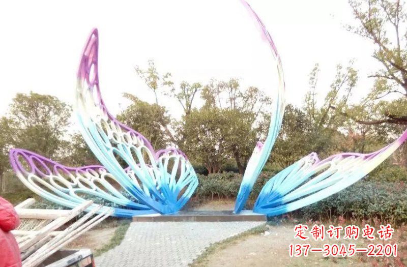威海彩色不锈钢蝴蝶雕塑