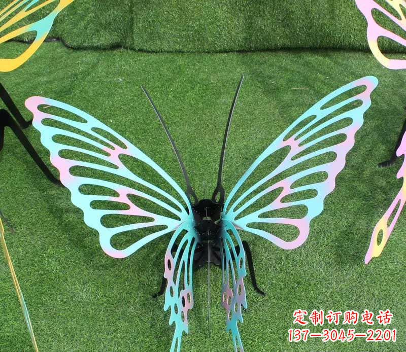 威海彩色不锈钢镂空蝴蝶雕塑