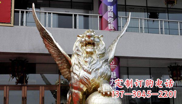 威海铜雕狮子西洋狮子的精美雕塑