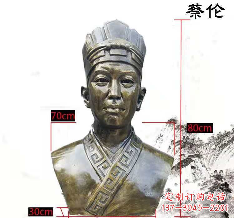 威海蔡伦头像铜雕