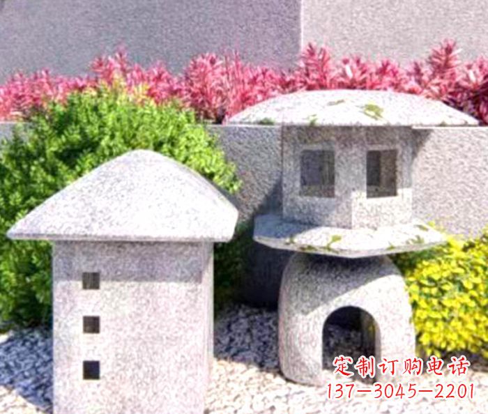 威海草坪大理石雕塑石灯