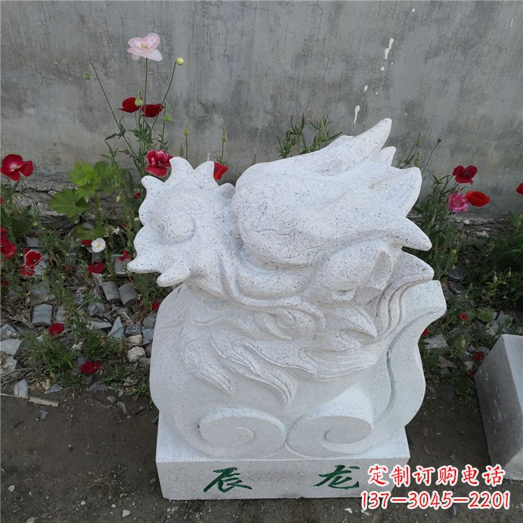 威海辰龙—汉白玉动物雕塑摆件