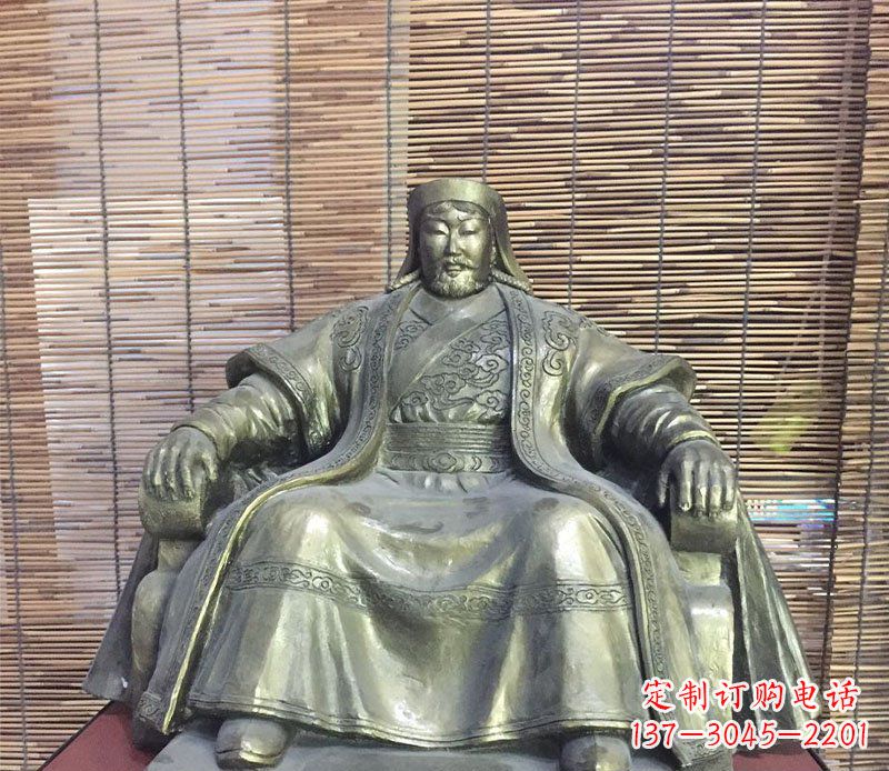 威海成吉思汗古代名人铜雕
