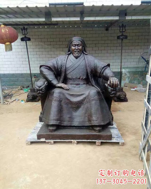 威海成吉思汗铜雕