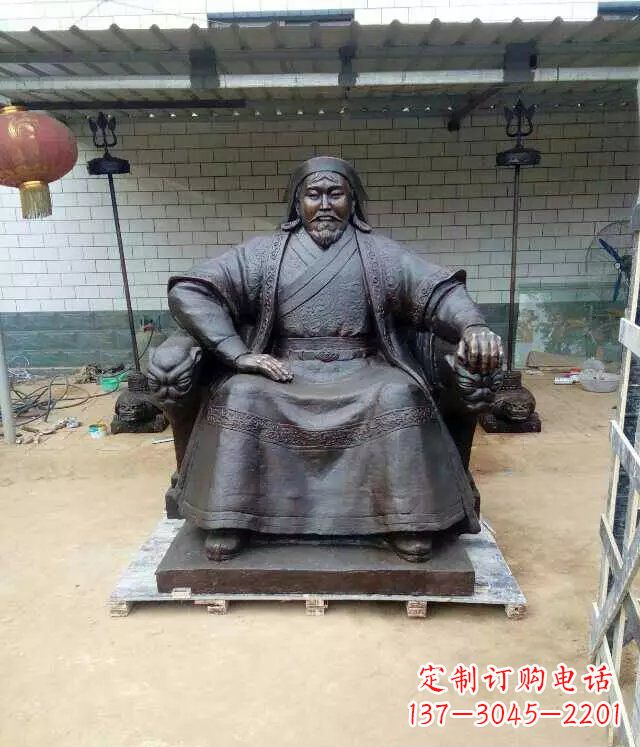 威海成吉思汗铜雕古代伟人