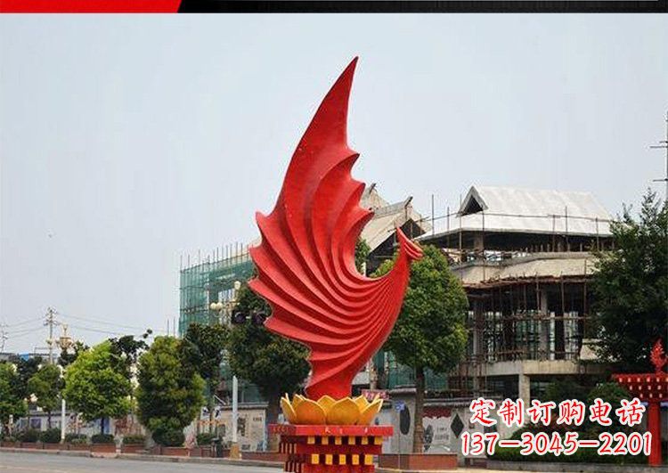 威海城市的至高象征——不锈钢凤凰雕塑