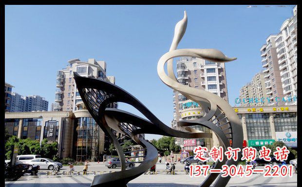 威海城市凝聚的美丽不锈钢天鹅雕塑
