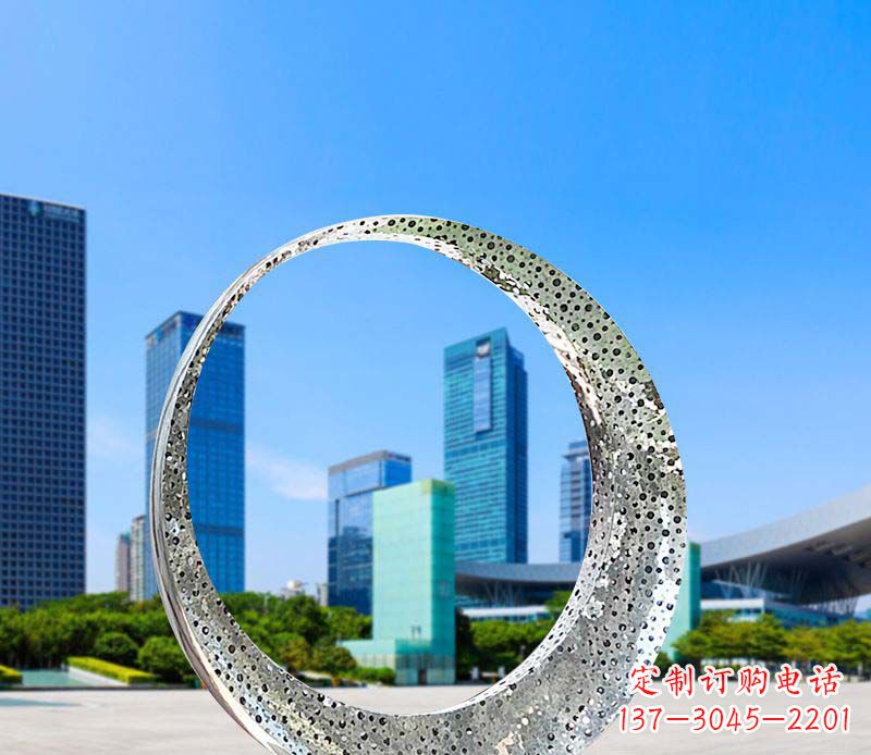 威海美丽圆环——不锈钢灯饰雕塑