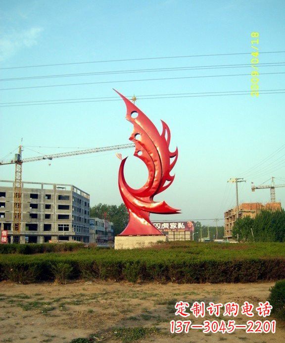 威海不锈钢凤凰雕塑传承传统文化的艺术精品