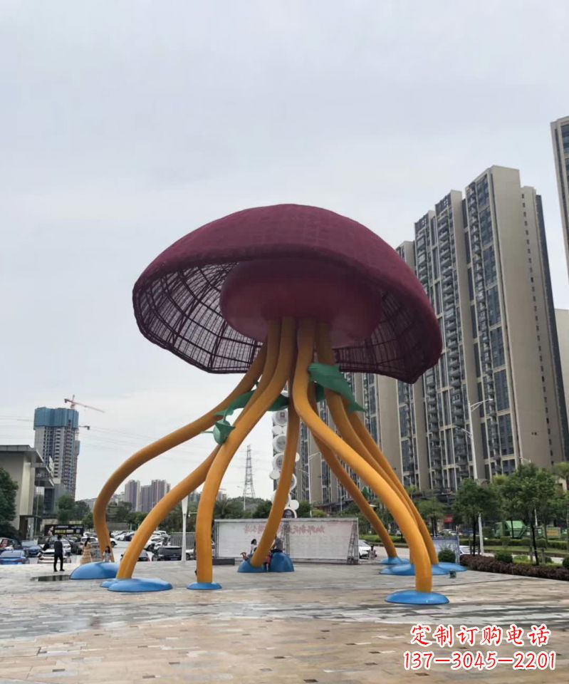 威海城市不锈钢蘑菇景观雕塑