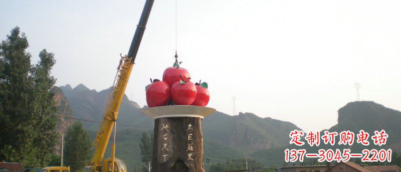 威海城市不锈钢苹果标志雕塑
