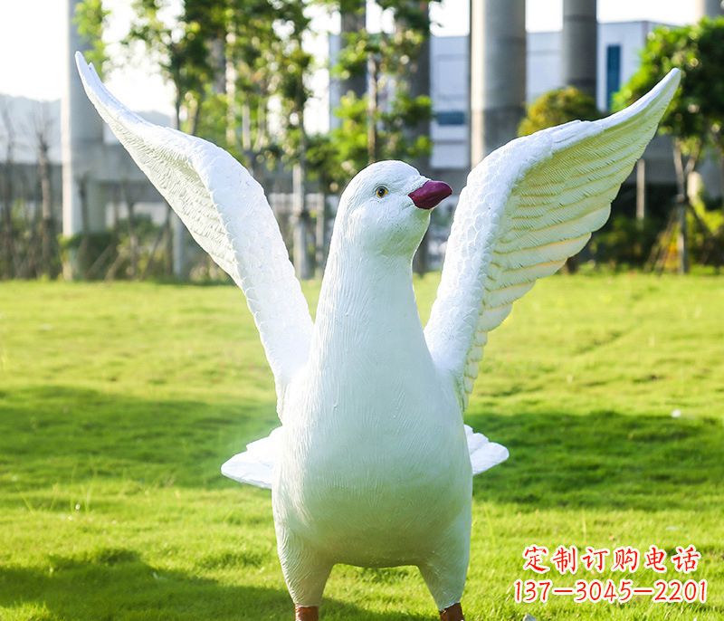 威海和平鸽雕塑传递和平信息
