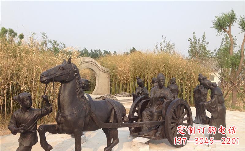 威海城市公园的马车雕塑