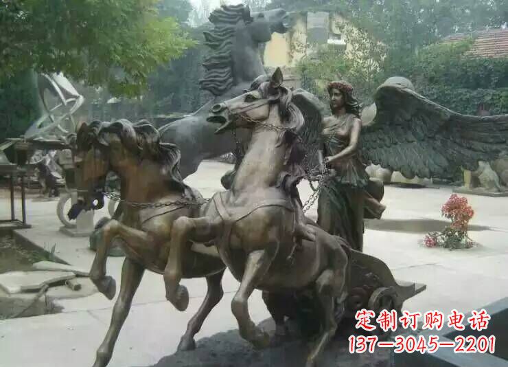 威海马雕塑城市广场的一道美丽风景线
