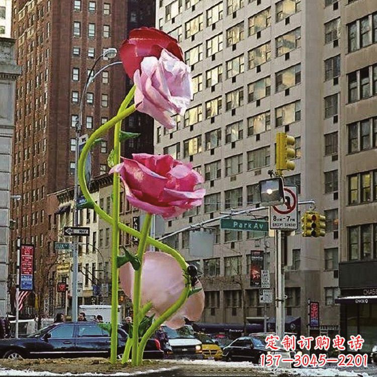 威海美丽的城市玫瑰雕塑